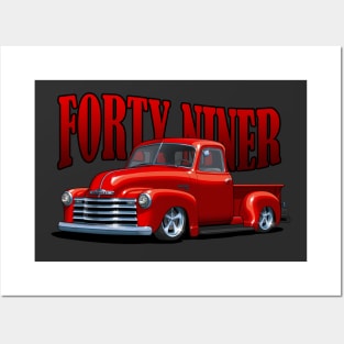 Custom Forty Niner Chevy Pickup Truck Posters and Art